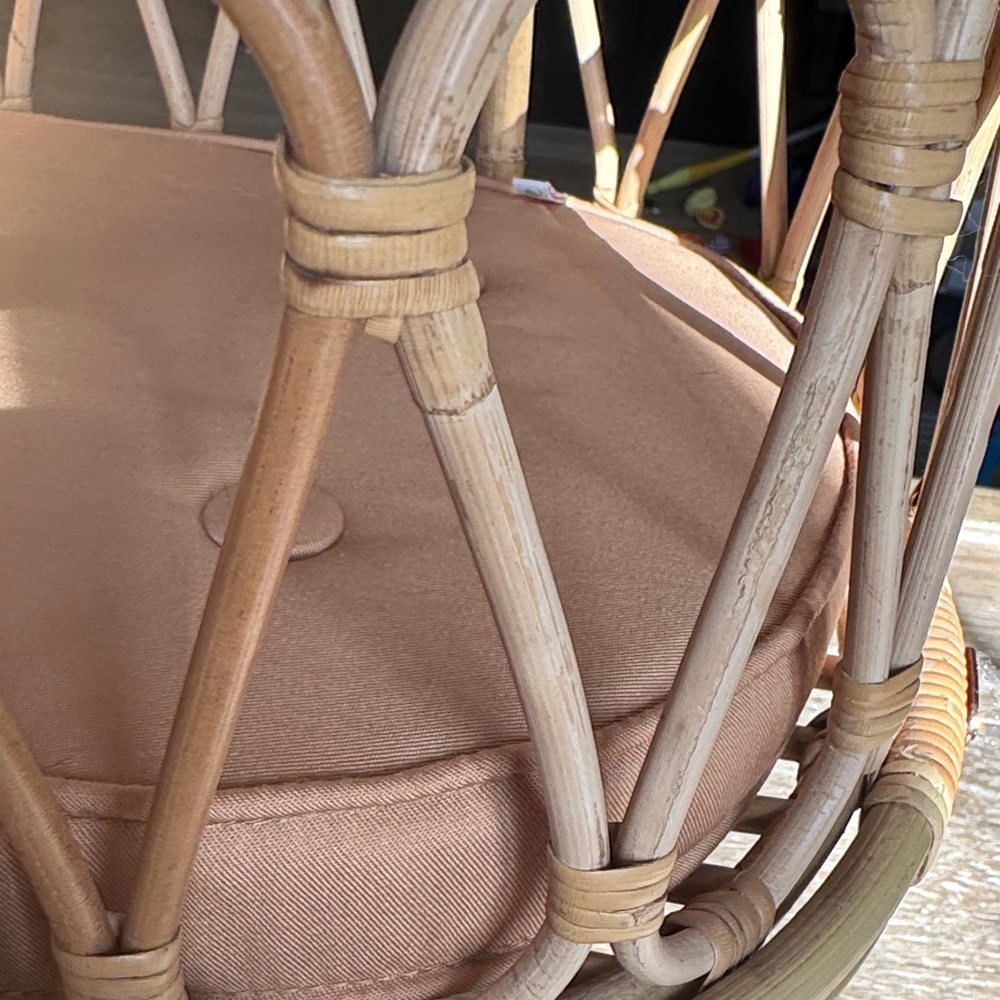 Poppie Natural Rattan Basket with Cushion - Picture 3 of 3